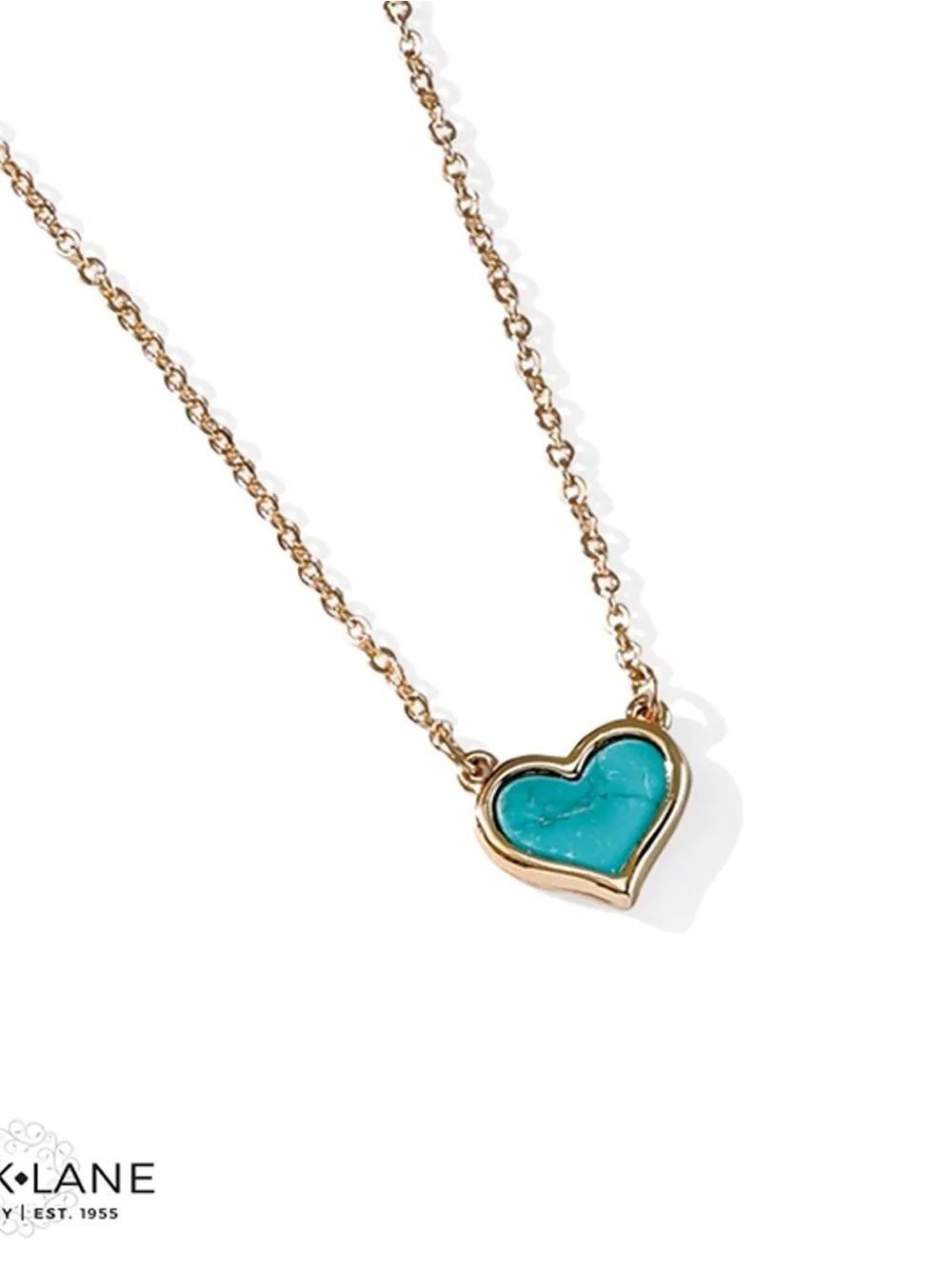Park Lane Dandy Gold-Tone Necklace with Turquoise Heart Reversible Pendant